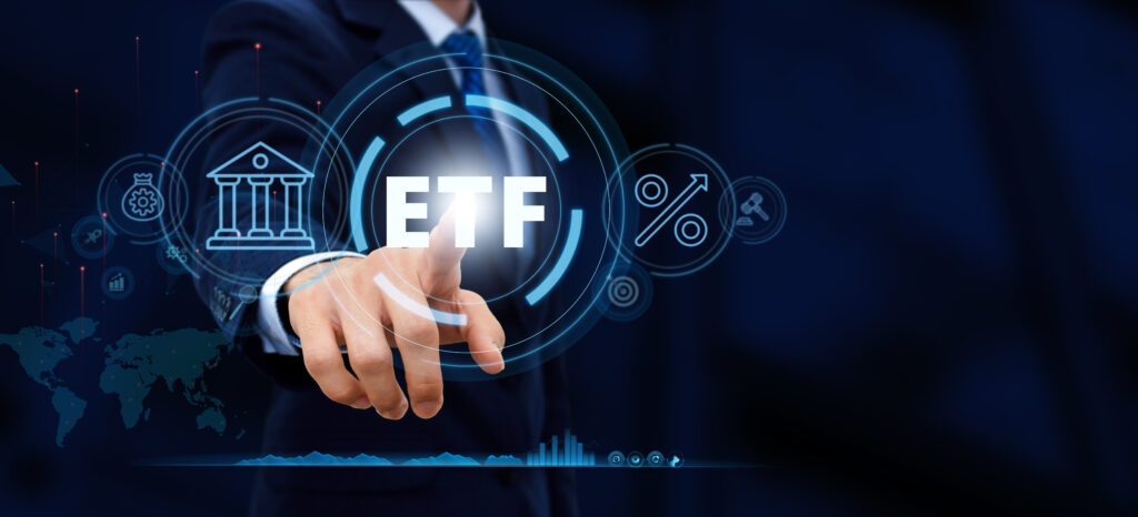 ETF Exchange-traded fund stock market business finance investment concept interest - Trade Info ETF, stratégiu
