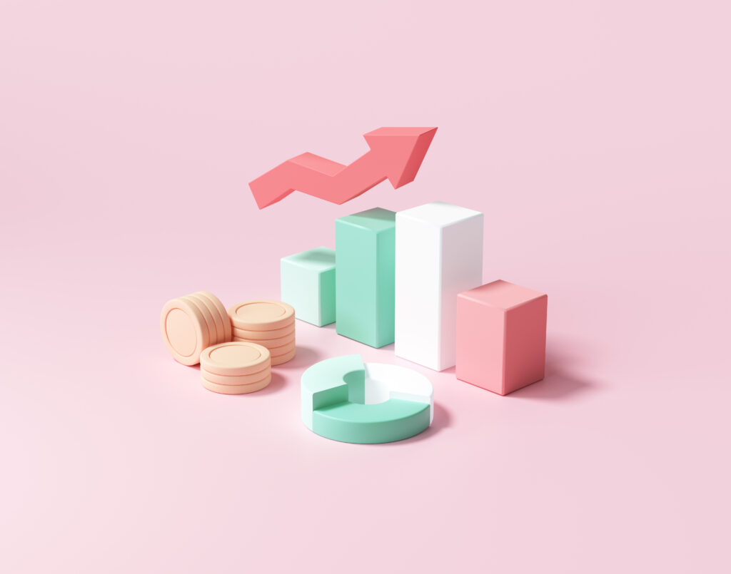Business financial management plan and growing strategy concept 3d render illustration - Trade Info Realitný fond