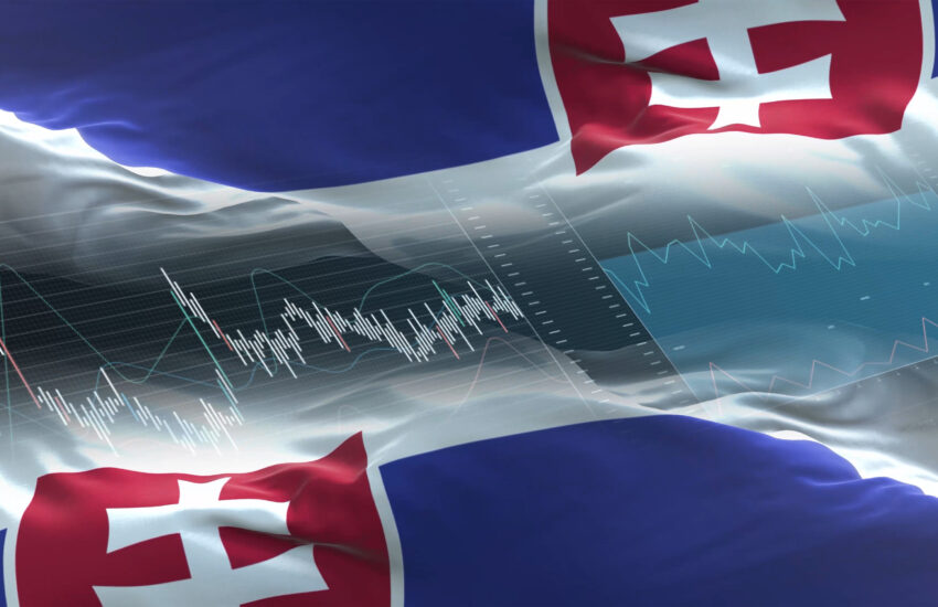 financial chart with flag Slovakia