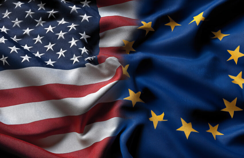 flags of USA and EU