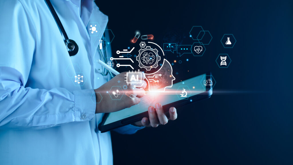 Medical technology doctor use AI robots for diagnosis care and increasing accuracy patient treatment in future Medical research and development innovation technology to improve patient health - Trade Info AI