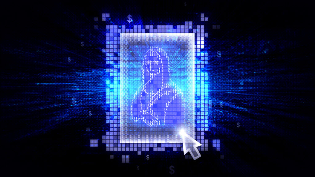 Non-fungible Token - NFT - Digital Assets on Blockchain - Illustration - Trade Info NFT, tokeny, investície